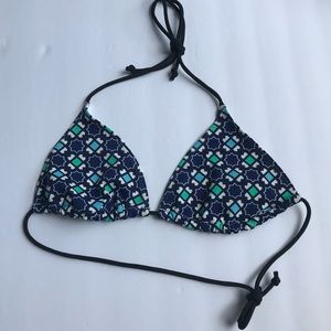 Women’s Blue Multicolor Triangle Bikini Top